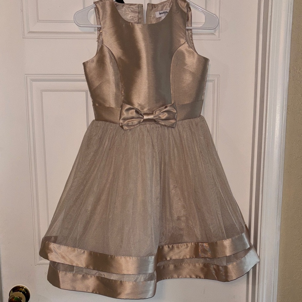 Elegant Cream Kids Dress with Bow